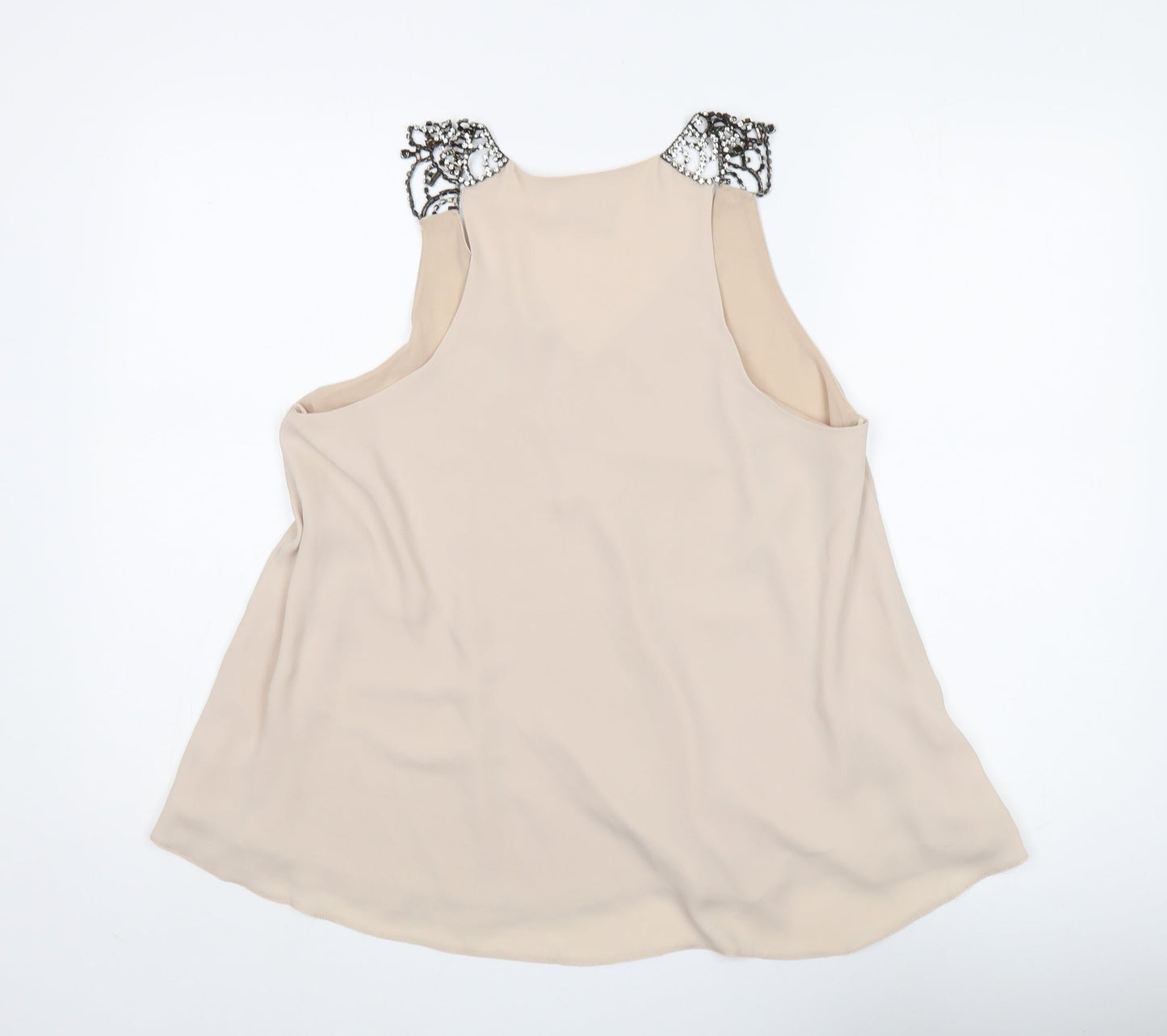 Womens UK Size 12 River Island Beige Basic Tank