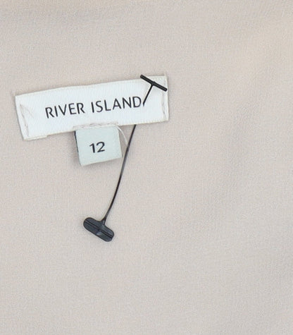 Womens UK Size 12 River Island Beige Basic Tank
