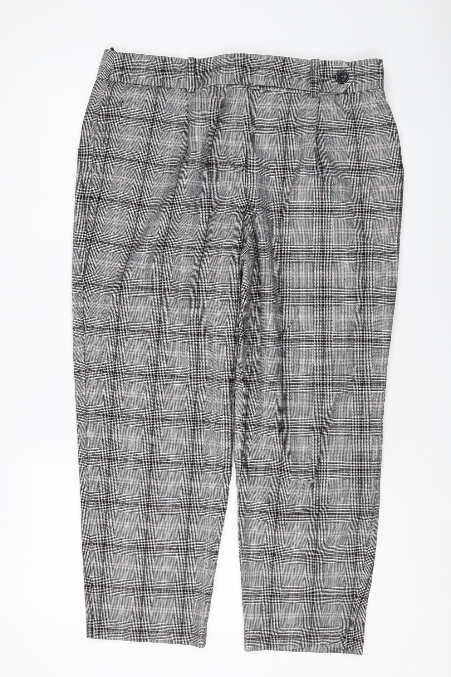 Womens UK Size 14L NEXT Regular Fit Pleated Grey Trousers
