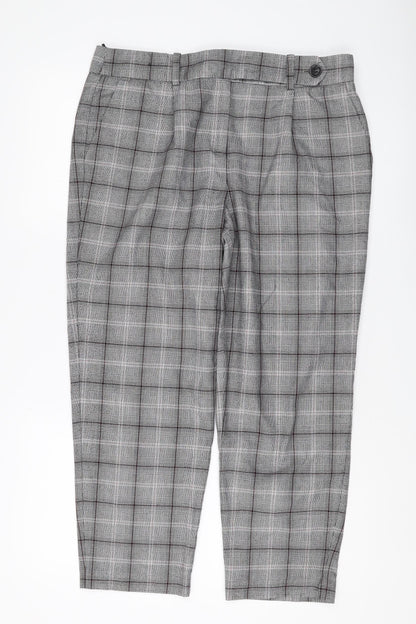 Womens UK Size 14L NEXT Regular Fit Pleated Grey Trousers