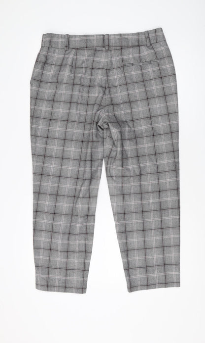 Womens UK Size 14L NEXT Regular Fit Pleated Grey Trousers