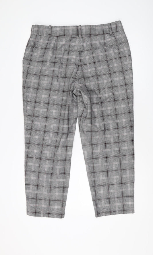Womens UK Size 14L NEXT Regular Fit Pleated Grey Trousers