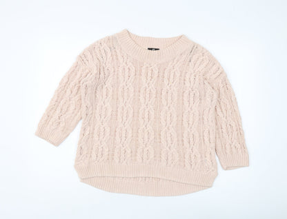Womens UK Size XS H&M Beige Pullover Jumper