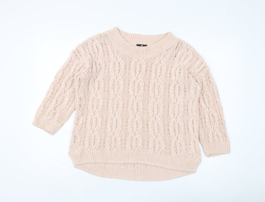 Womens UK Size XS H&M Beige Pullover Jumper