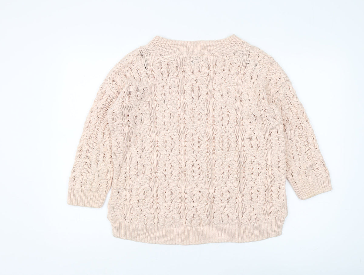 Womens UK Size XS H&M Beige Pullover Jumper