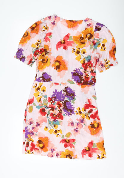 H&M Womens Multicoloured Floral Shift Dress Size 8