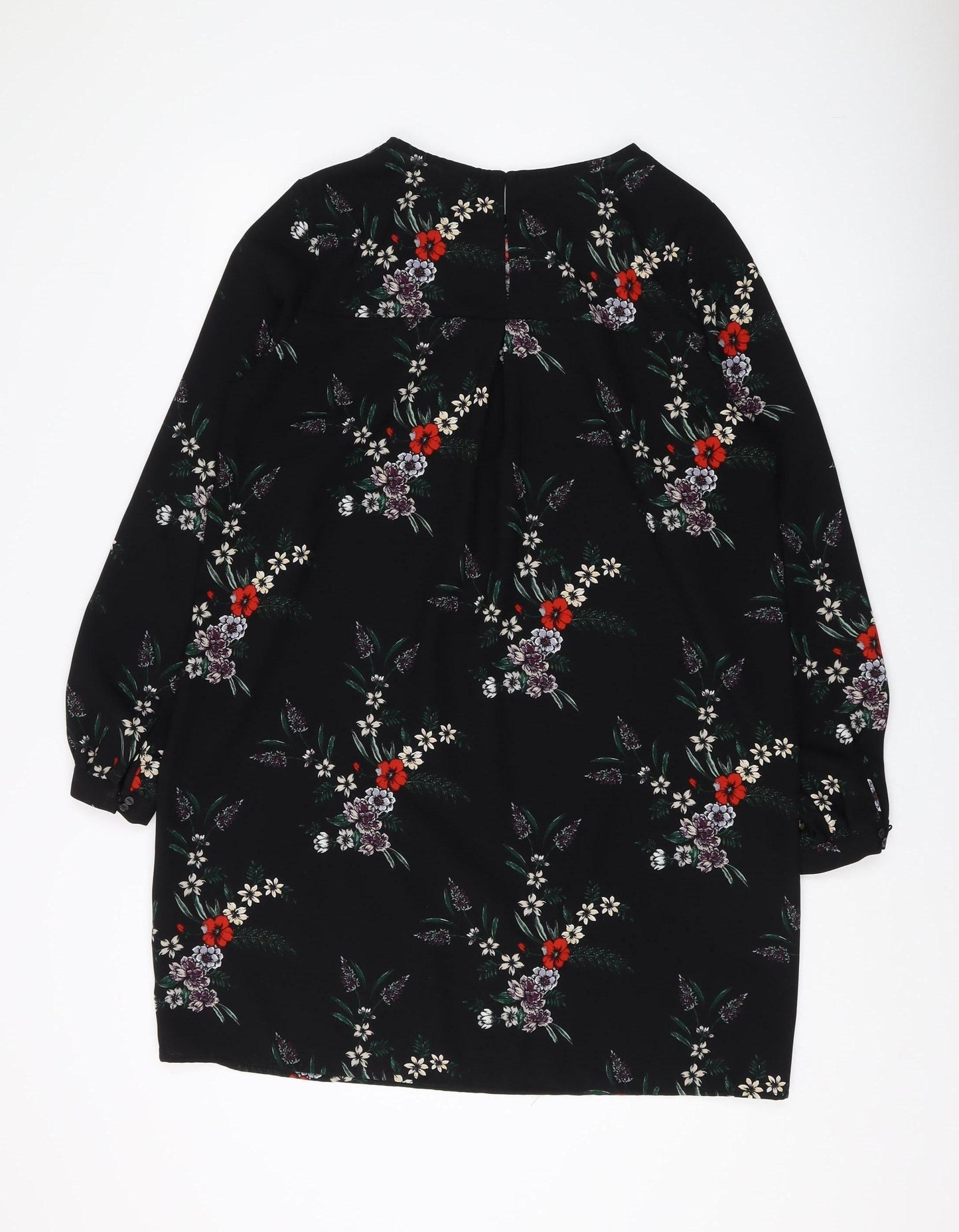 H&M Women’s Black Floral Shift Dress Size 16