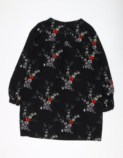 H&M Women’s Black Floral Shift Dress Size 16