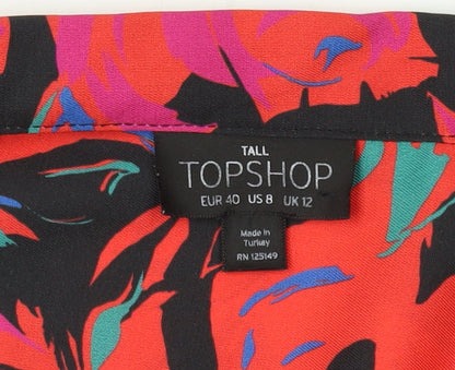 Womens UK Size 12 Topshop Multicoloured Kimono Blouse