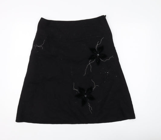 Next Women's Black A-Line Skirt Size 12
