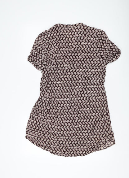 H&M Women's Geometric Black Blouse Size 8 Viscose