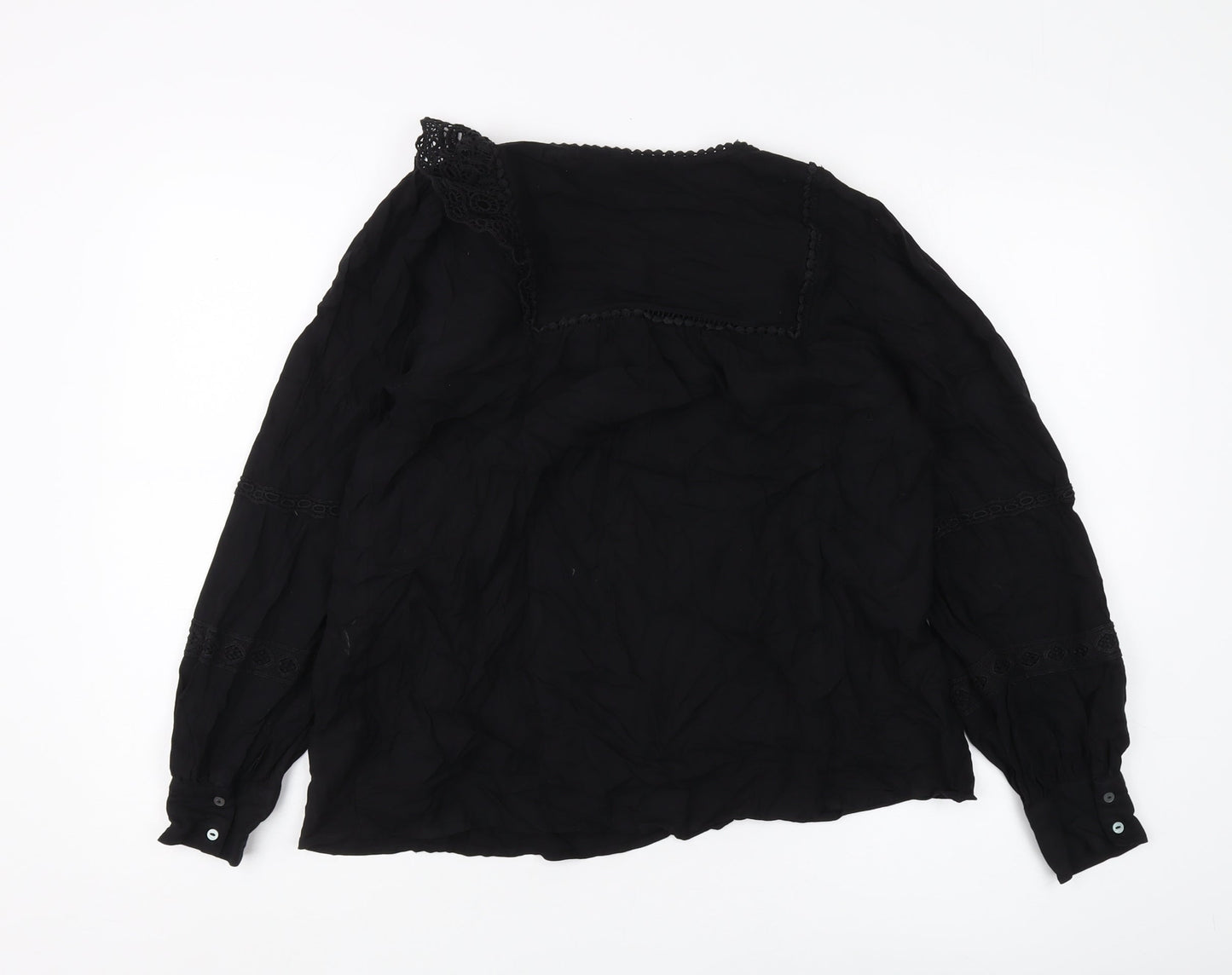 Womens UK Size 12 NEXT Black Basic Blouse