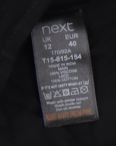 Womens UK Size 12 NEXT Black Basic Blouse