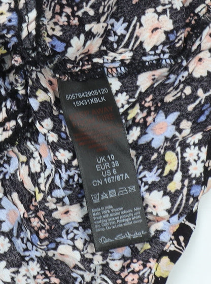 Miss Selfridge Women's Floral Cropped Blouse, Size 10