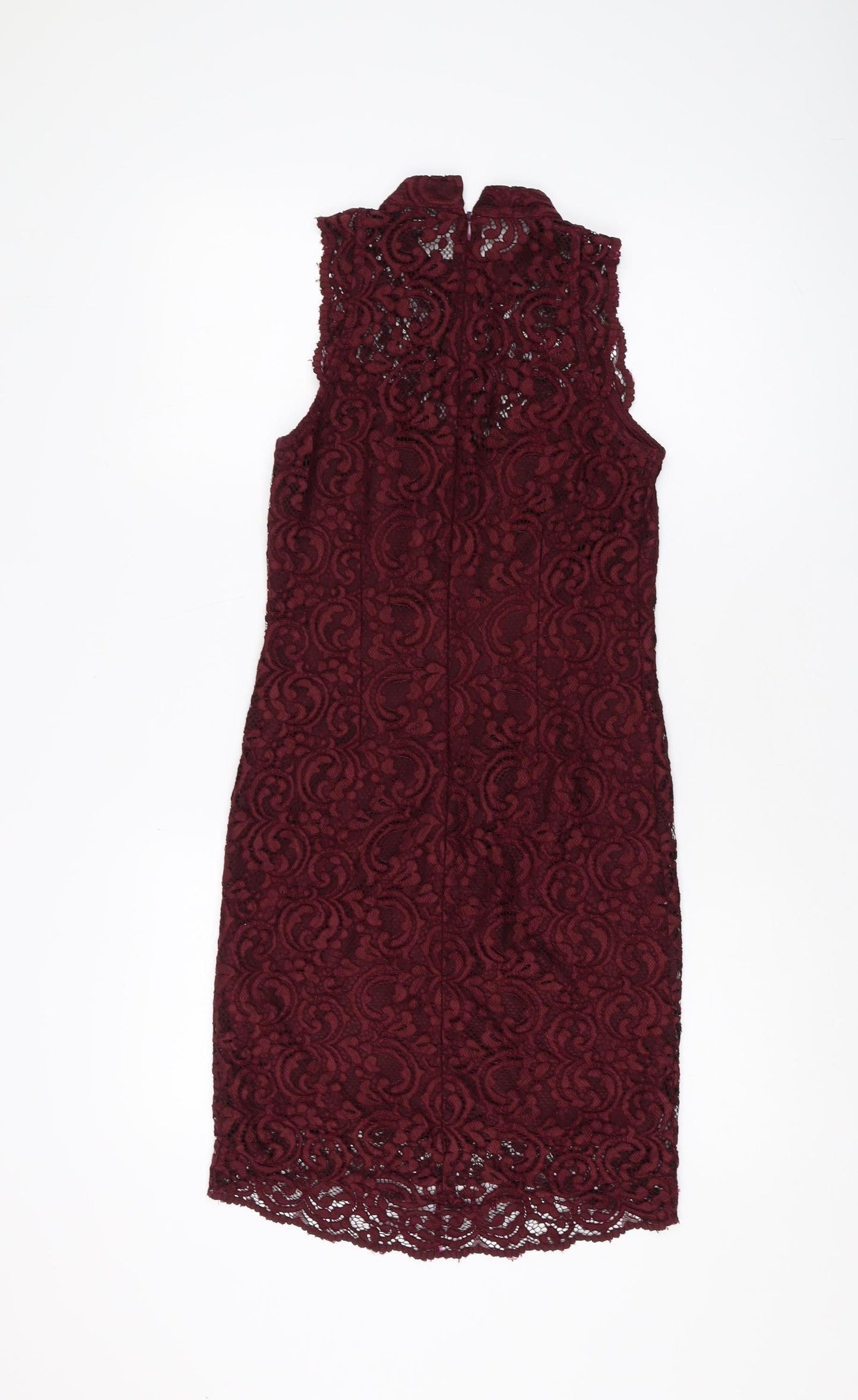 Miss Selfridge Women's Red Lace Sheath Dress Size 8