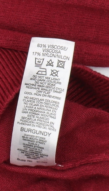 Womens UK Size 8 Dunnes Stores Red Pullover Jumper