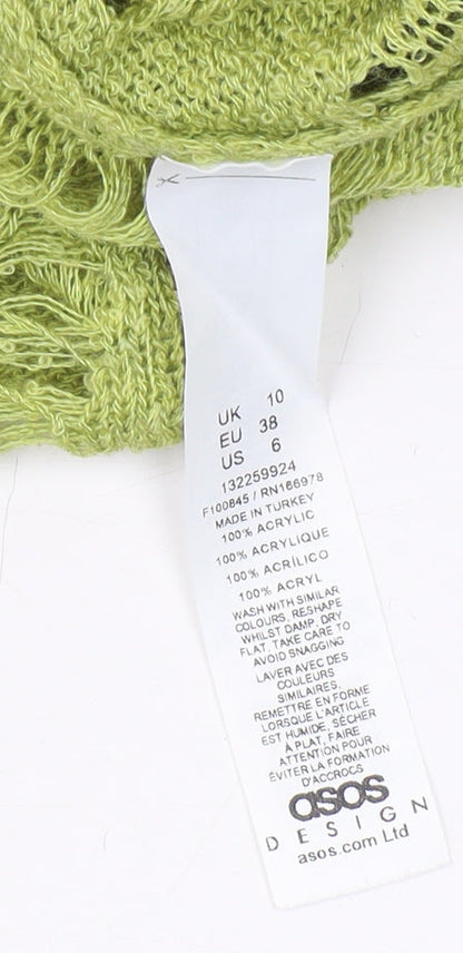 Womens UK Size 10 ASOS Green Cardigan Jumper