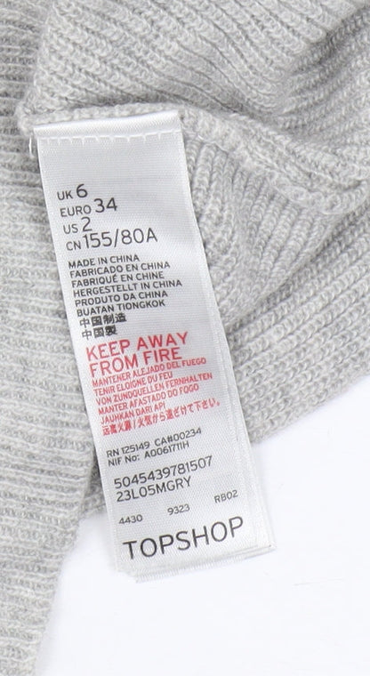 Womens UK Size 6 Topshop Grey Pullover Jumper