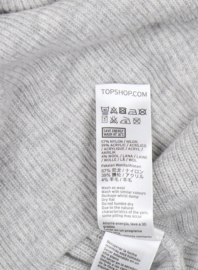 Womens UK Size 6 Topshop Grey Pullover Jumper