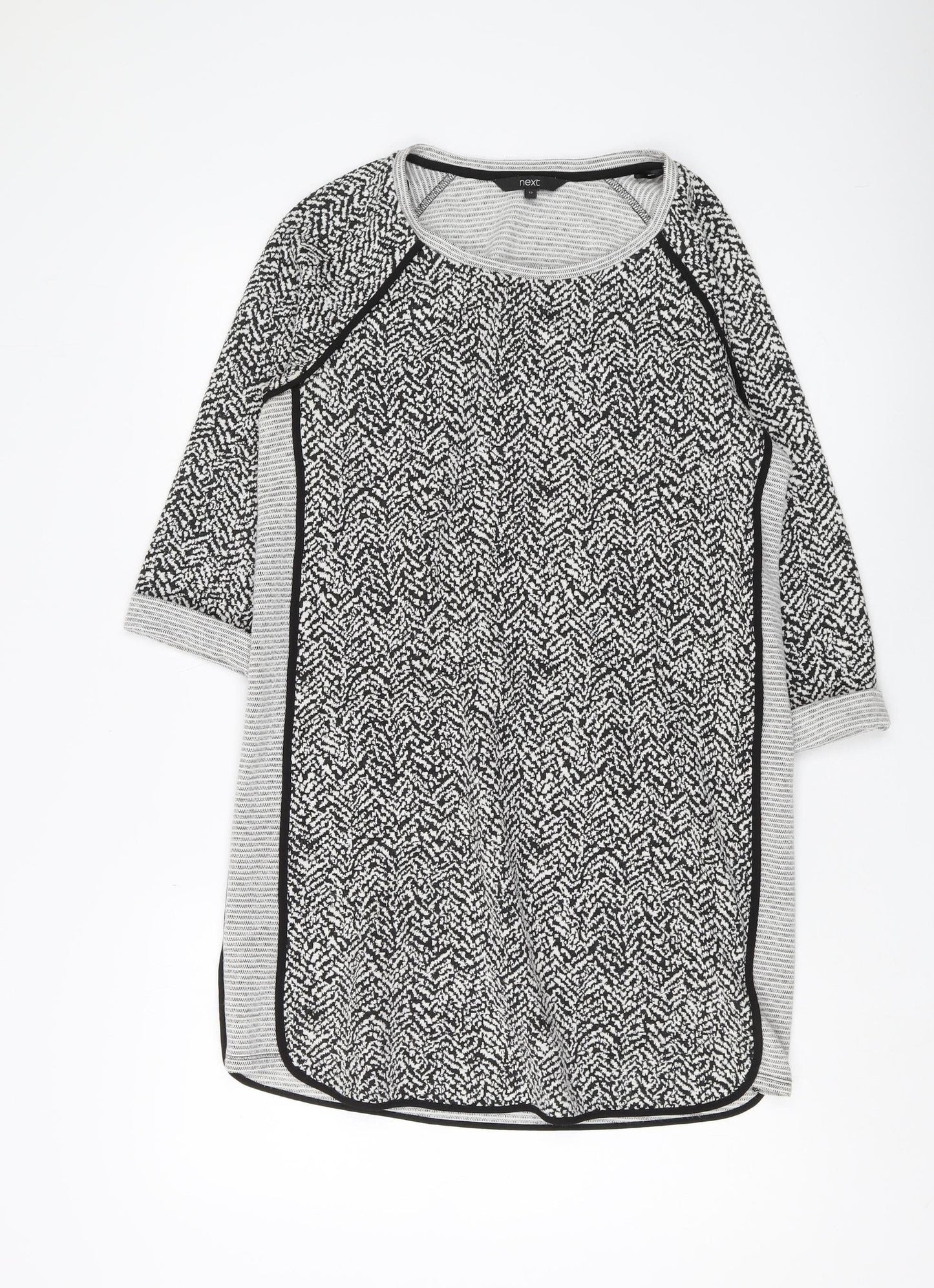 Next Women's Black White Geometric Shift Dress Size 12