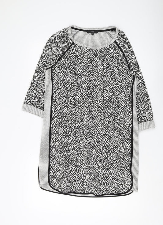 Next Women's Black White Geometric Shift Dress Size 12