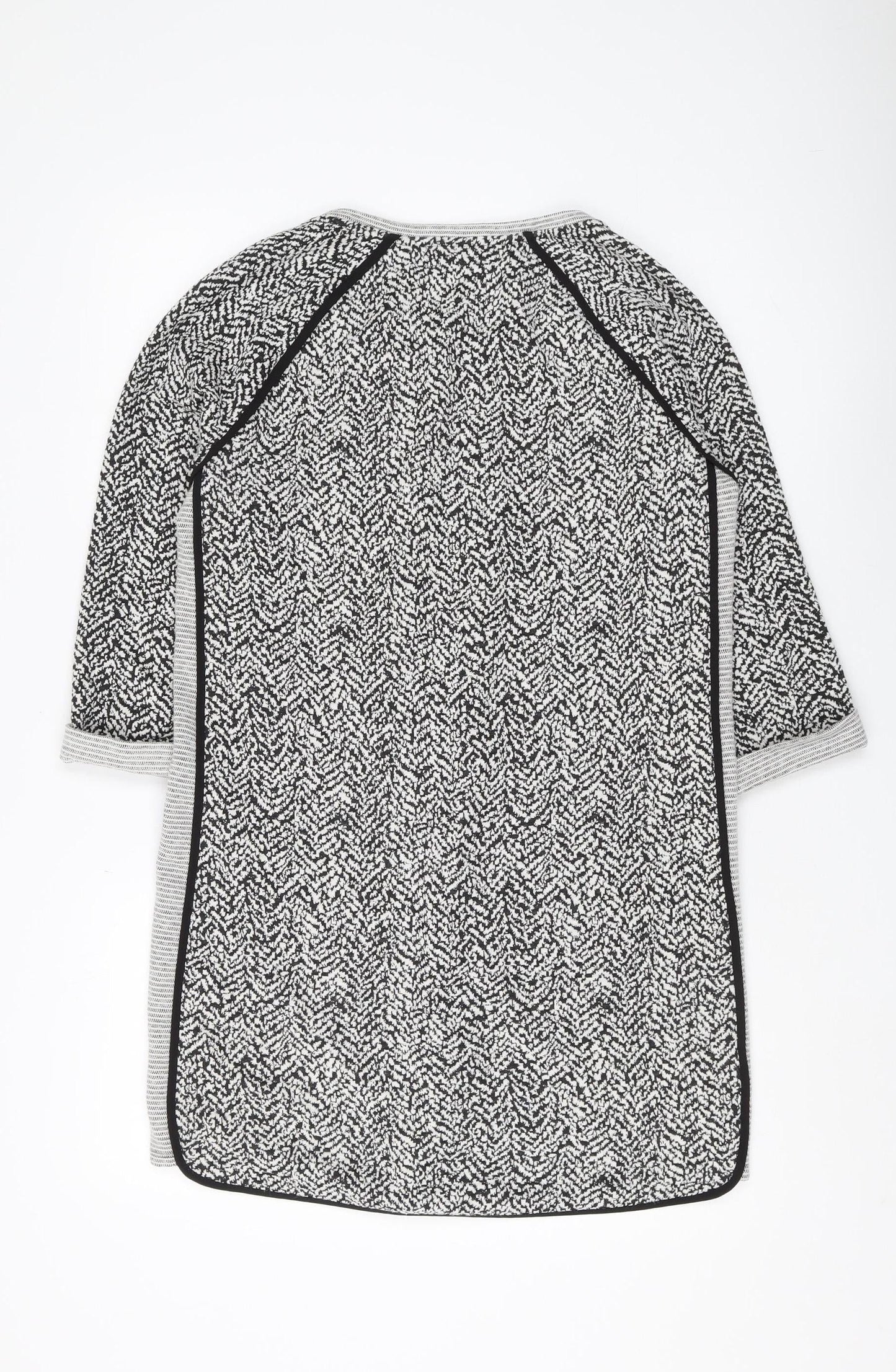 Next Women's Black White Geometric Shift Dress Size 12