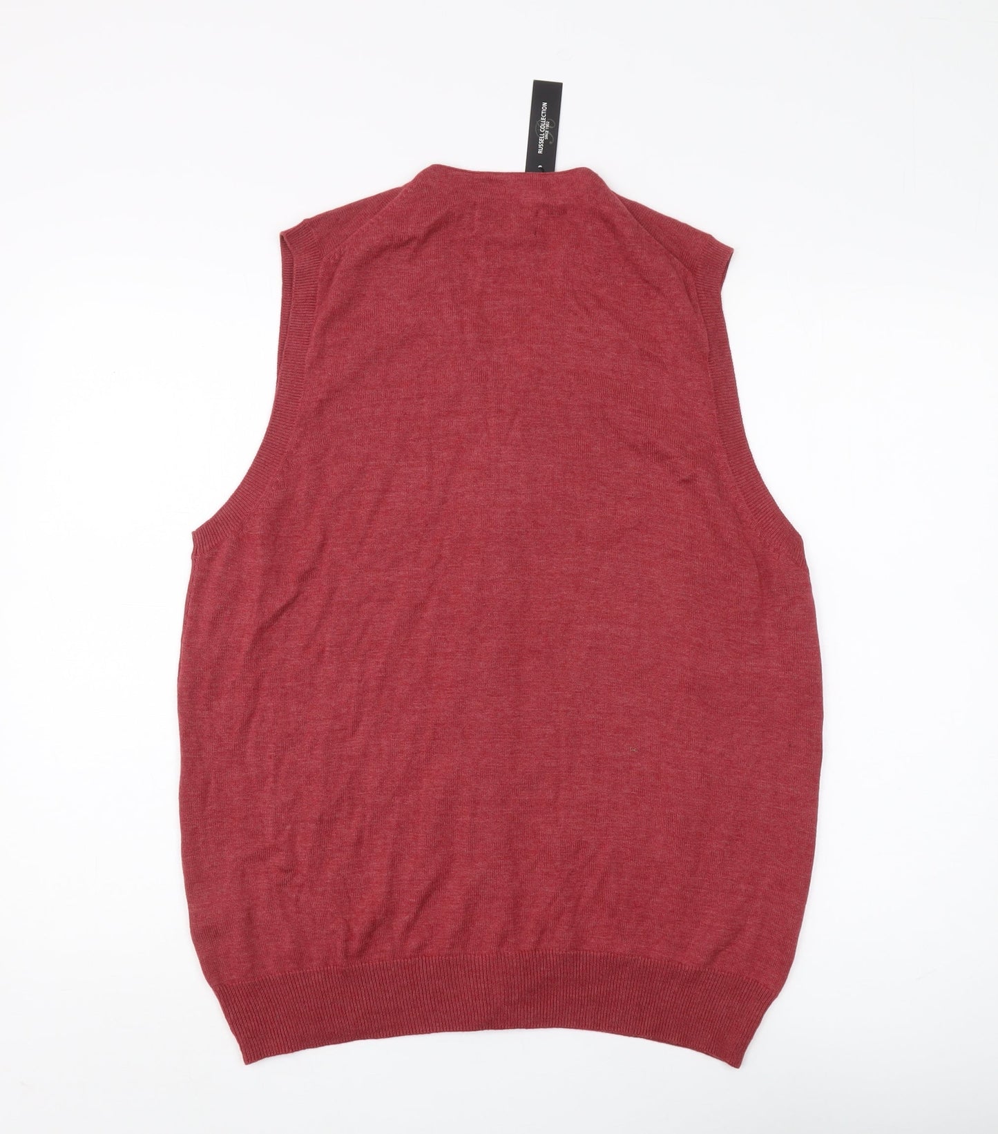 Russell Collection Men's Red Vest, Medium, Buttoned Casual