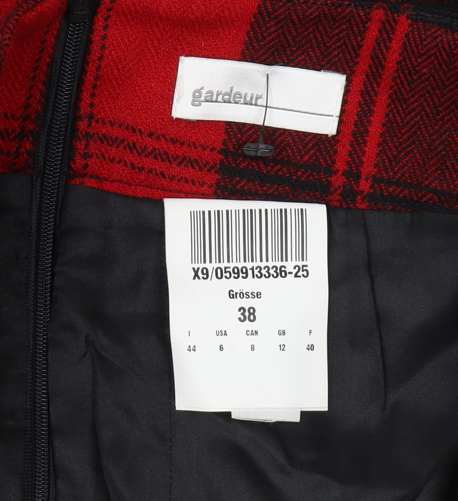 Gardeur Women's Red Plaid Pencil Skirt, Size 12