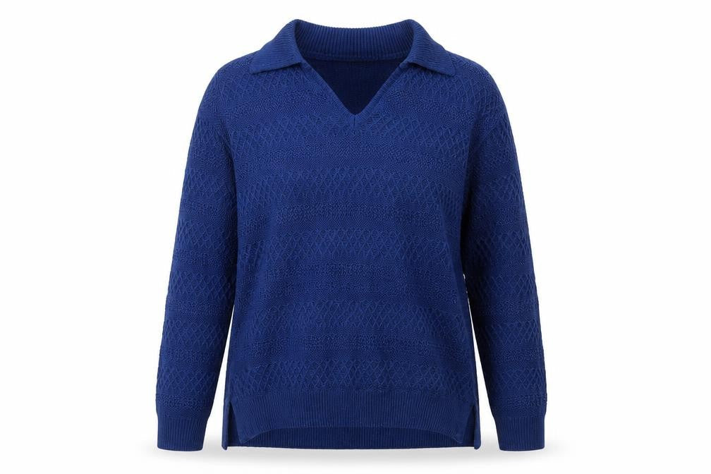 Womens UK Size 14 Isle Essentials Blue Pullover Jumper