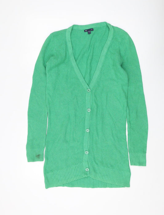 Gap Women's Green Cardigan, Size S, Long Sleeve V-Neck