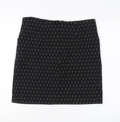 Fat Face Women's Black Geometric Pencil Skirt, Size 12