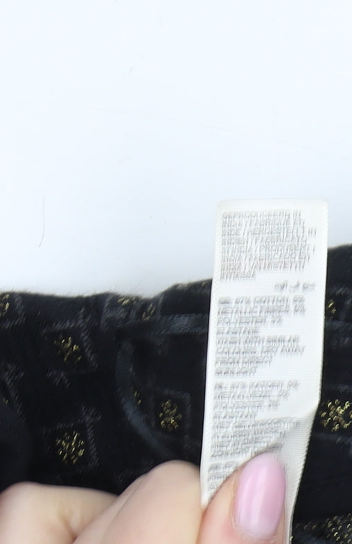 Fat Face Women's Black Geometric Pencil Skirt, Size 12