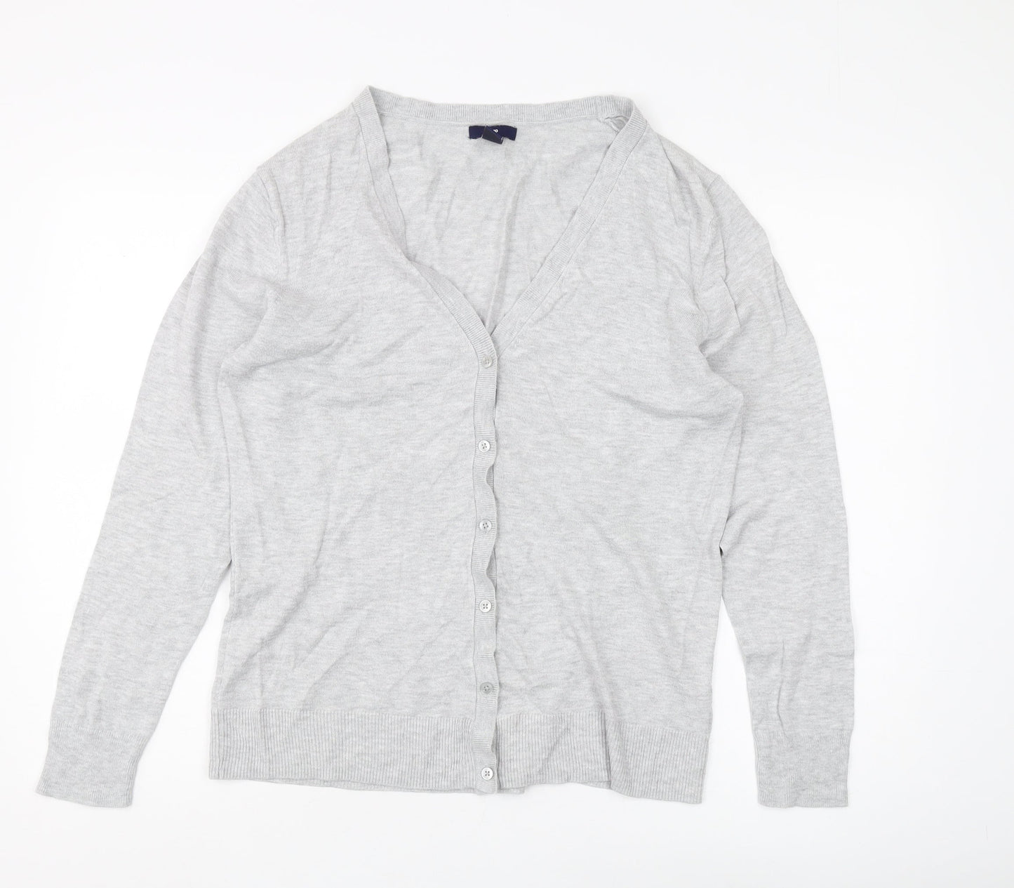Gap Women's Grey Cardigan L V-Neck Long Sleeve