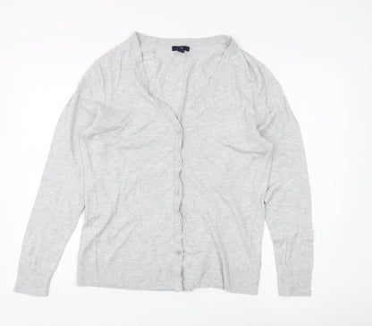 Gap Women's Grey Cardigan L V-Neck Long Sleeve