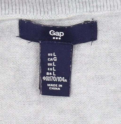 Gap Women's Grey Cardigan L V-Neck Long Sleeve