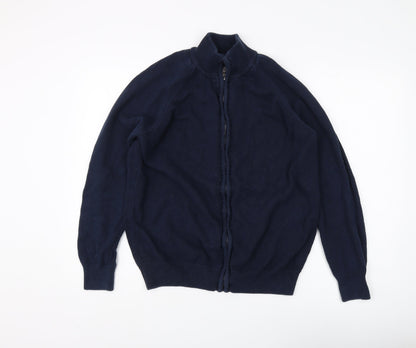 Cotton Traders Men's Blue Full Zip Jumper - L