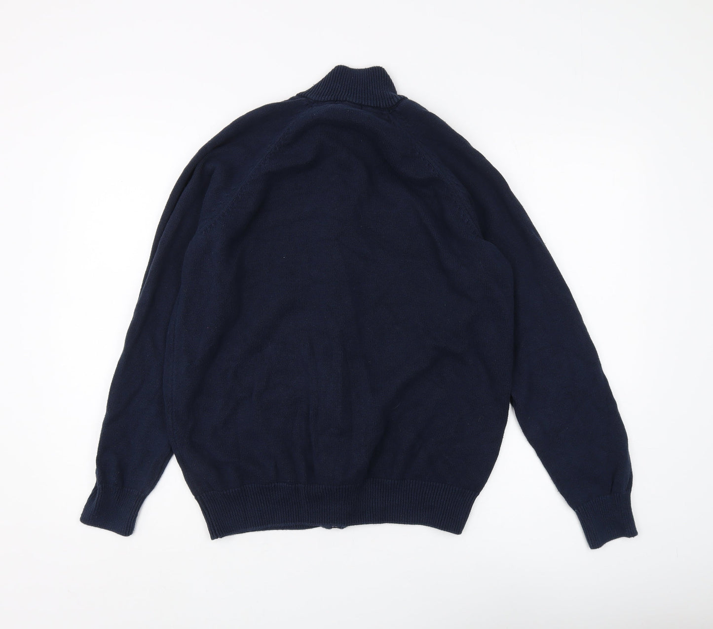 Cotton Traders Men's Blue Full Zip Jumper - L