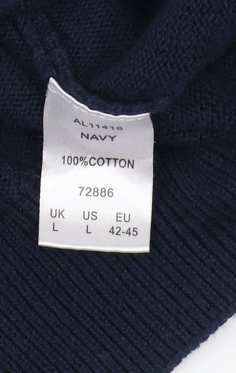 Cotton Traders Men's Blue Full Zip Jumper - L