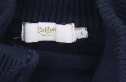 Cotton Traders Men's Blue Full Zip Jumper - L