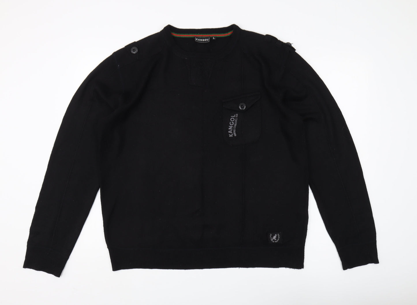 Kangol Men's Black L Pullover Jumper with Logo Accents