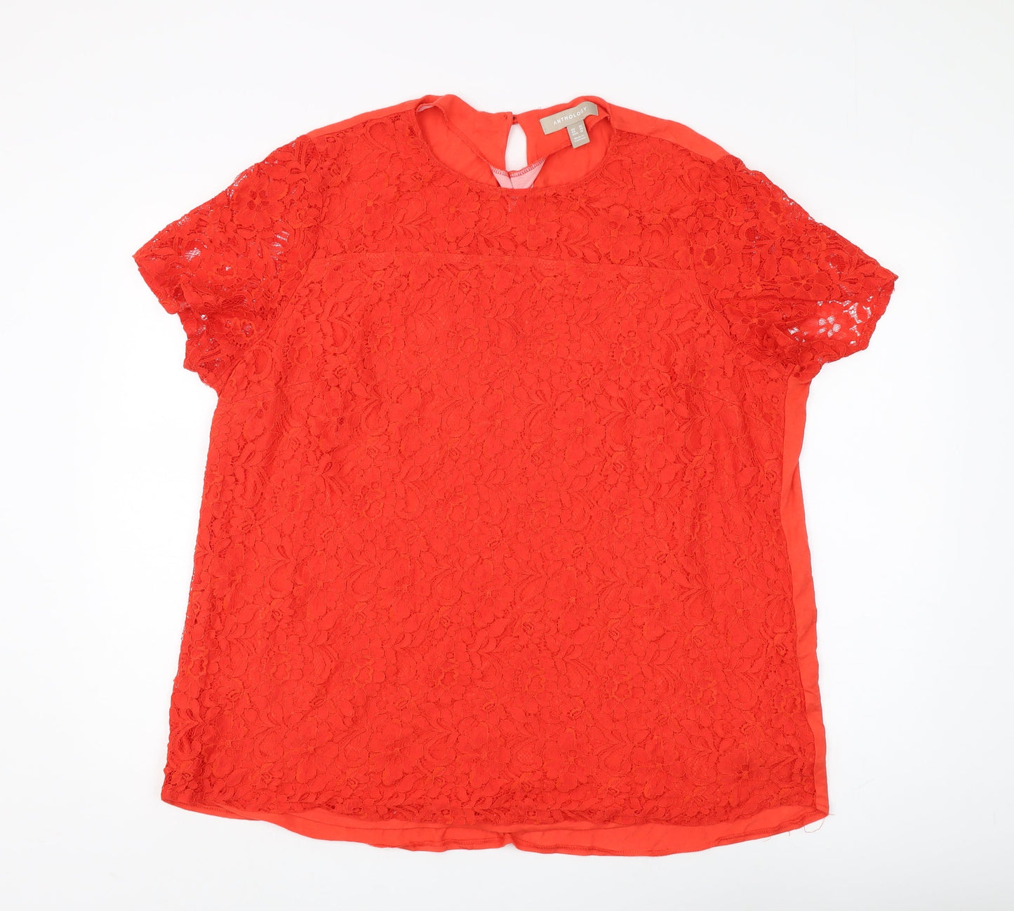 Anthology Women's Red Lace Blouse Size 20