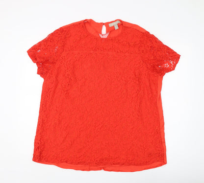 Anthology Women's Red Lace Blouse Size 20