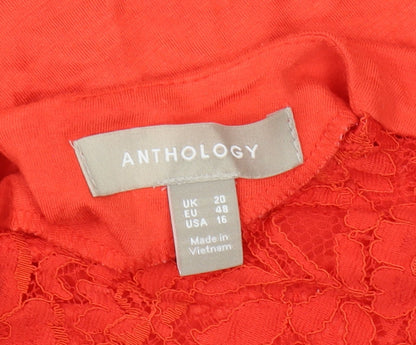 Anthology Women's Red Lace Blouse Size 20