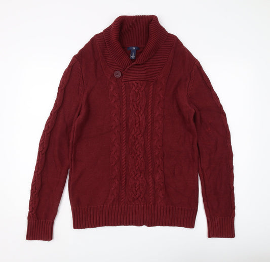 Gap Mens Red Cable-Knit Pullover Jumper S