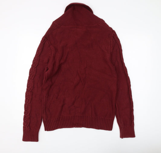 Gap Mens Red Cable-Knit Pullover Jumper S