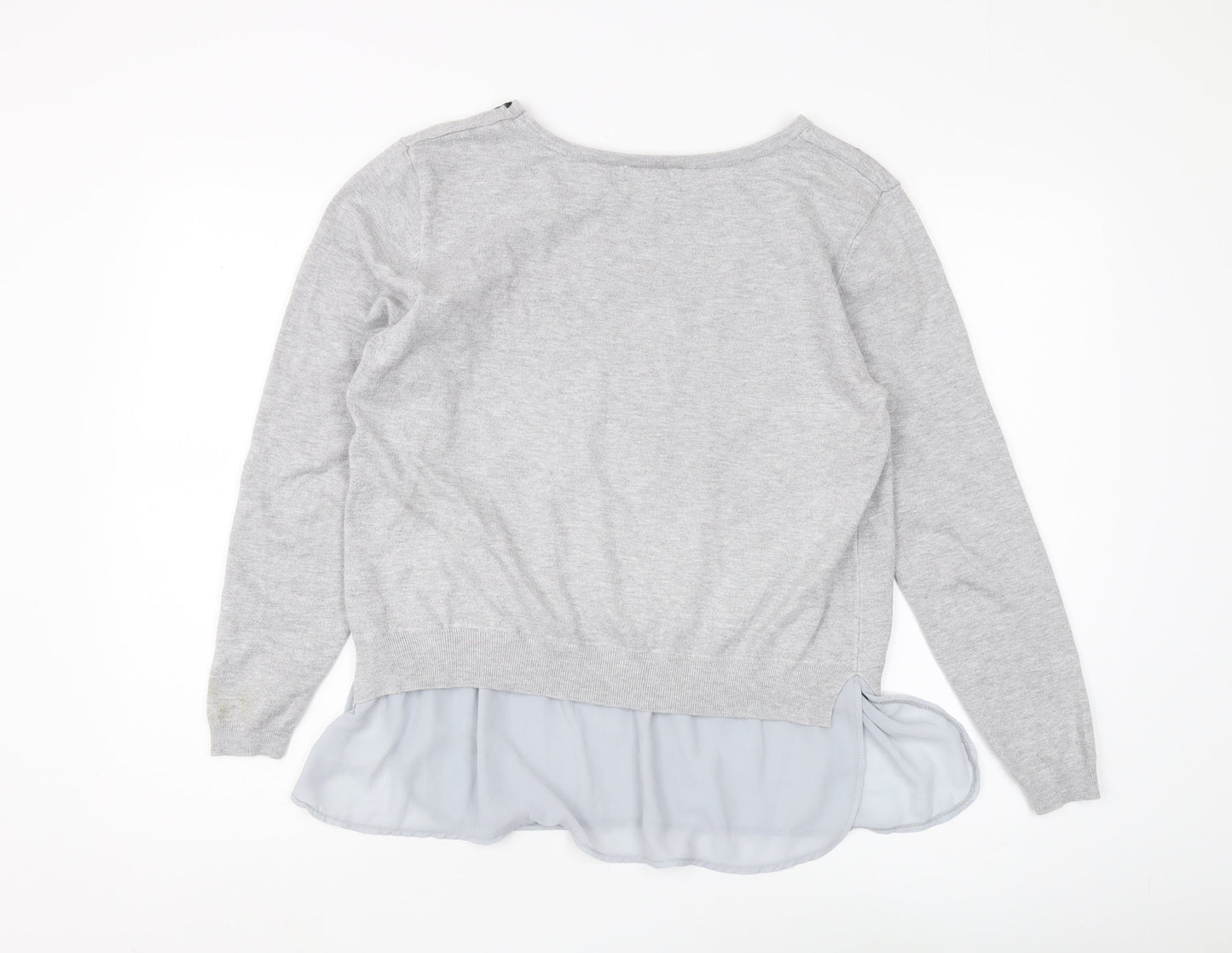 Apricot Women's Grey Floral Embroidered Pullover Size 12