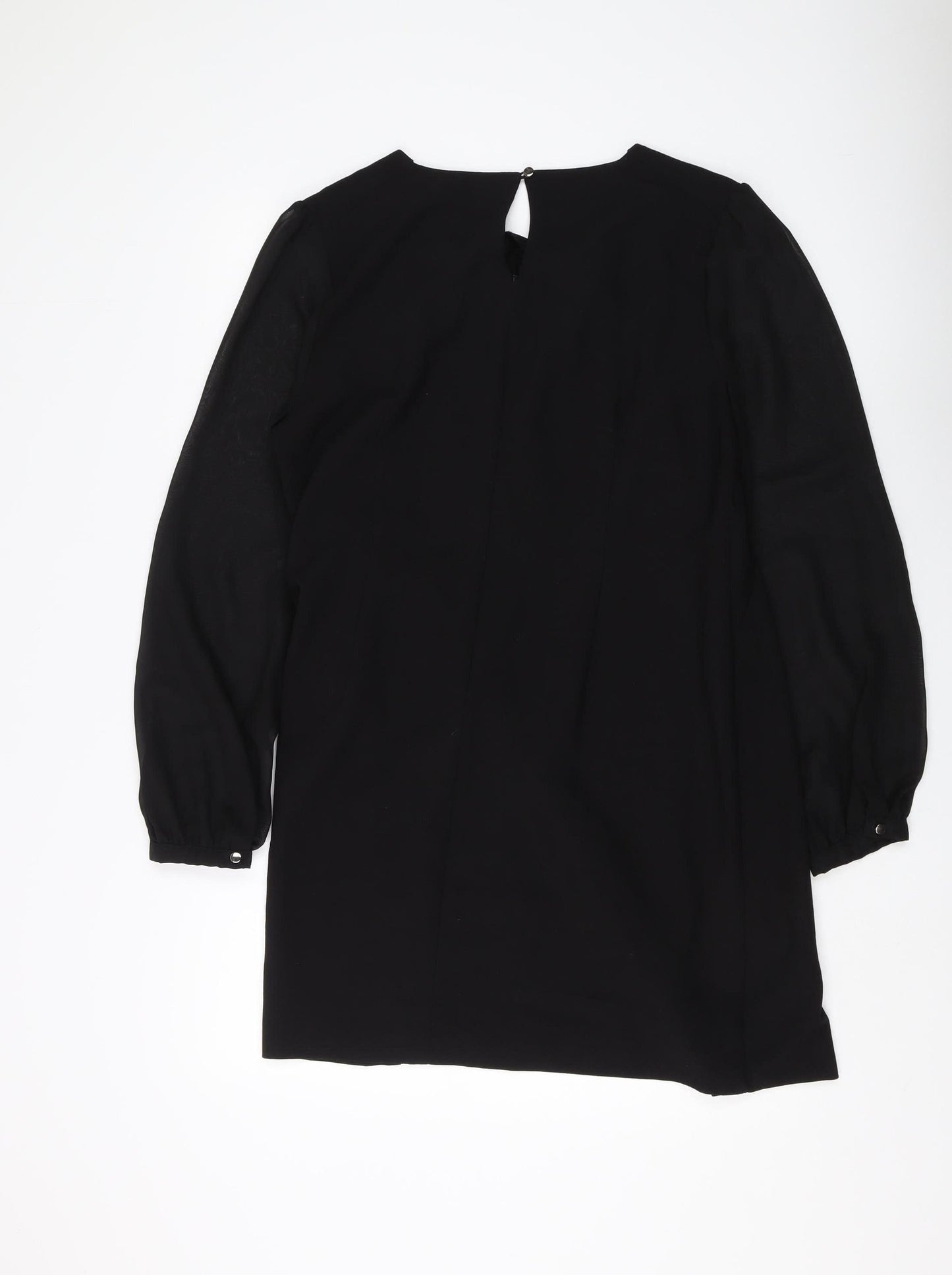 Next Women's Black Beaded Long Sleeve Dress UK 10-12