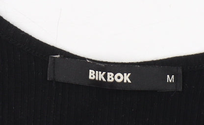BIKBOK Women's Black Slip Dress, M, Casual Stretch