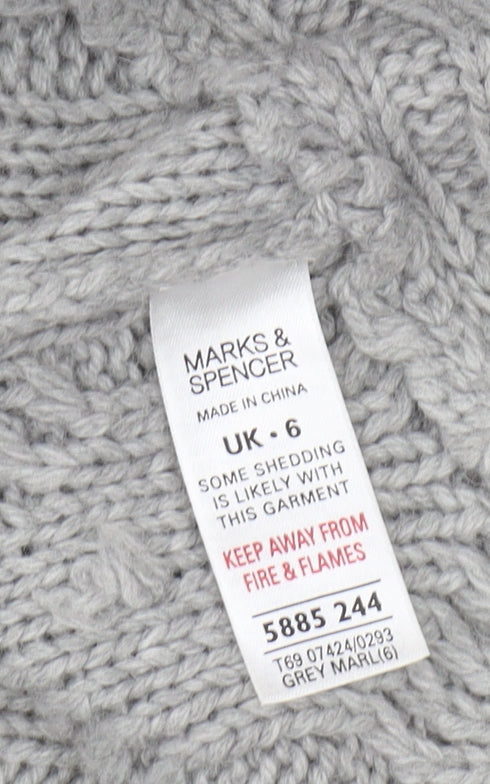Womens UK Size 6 Marks and Spencer Grey Cardigan Jumper
