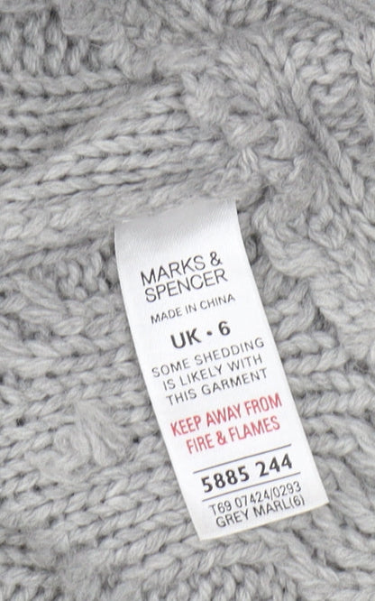 Womens UK Size 6 Marks and Spencer Grey Cardigan Jumper